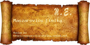 Maszarovics Etelka névjegykártya