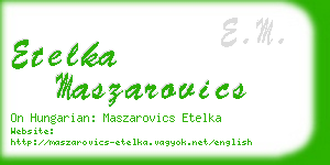 etelka maszarovics business card